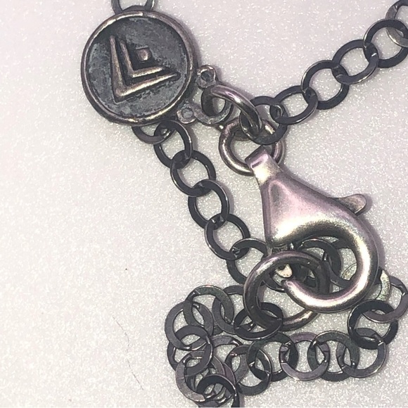 SILPADA Sterling Hammered Circles & Swirl Necklace Retired N1709 19” & 2.5” - Picture 7 of 10